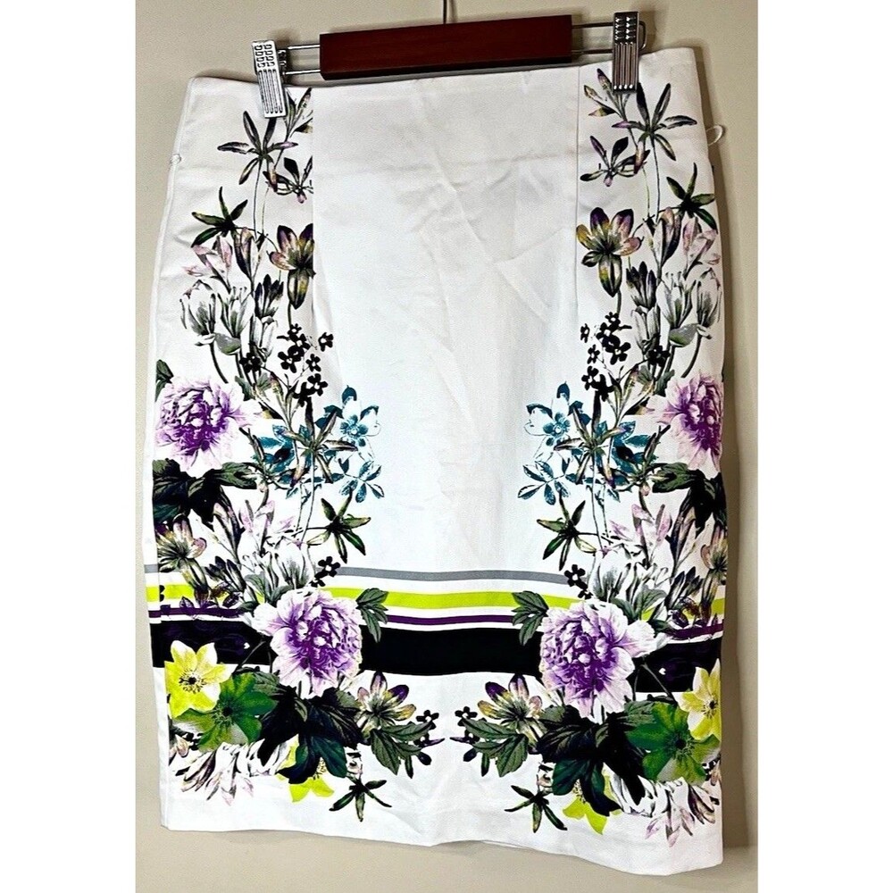 Worthington Women’s Floral Pencil Skirt Size 8 Knee Length Zip Back Lined